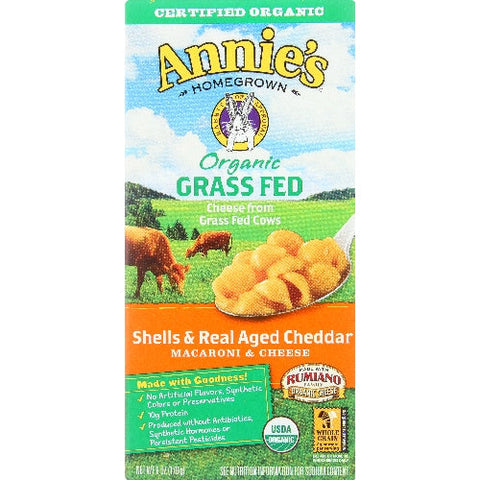 Annie's Homegrown, Mac & Chs Shell Aged Chdr, 6 Oz (Case of 12) Annie's Homegrown