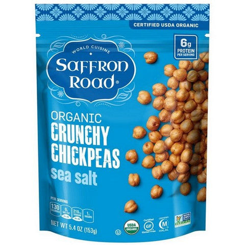Saffron Road, Crunchy Chickpeas Sea Salt, 5.4 Oz(Case Of 6) Saffron Road