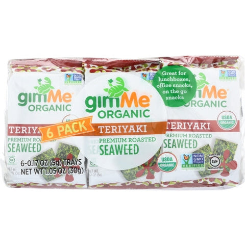 Gimme, Organic Seaweed Snack Teriyaki, 1.05 Oz(Case Of 8) Gimme