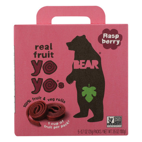 Bear Yoyo, Real Fruit Yoyo Snack  Raspberry, 3.5 Oz(Case Of 6) Bear Yoyo