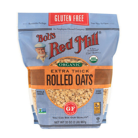 Bobs Red Mill, Organic Extra Thick Rolled Oats Gluten Free, 32 Oz(Case Of 4) Bobs Red Mill