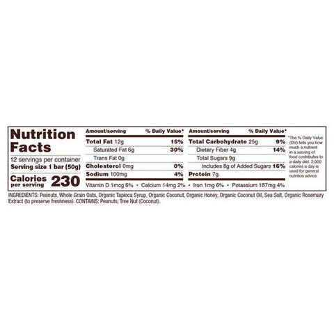 Bobs Red Mill, Peanut Butter Coconut & Oats Bob's Bar, 1.76 Oz(Case Of 12) Bobs Red Mill