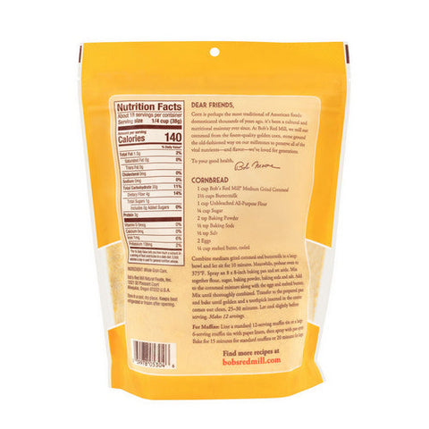 Bobs Red Mill, Medium Grind Corn Meal, 24 Oz(Case Of 4) Bobs Red Mill