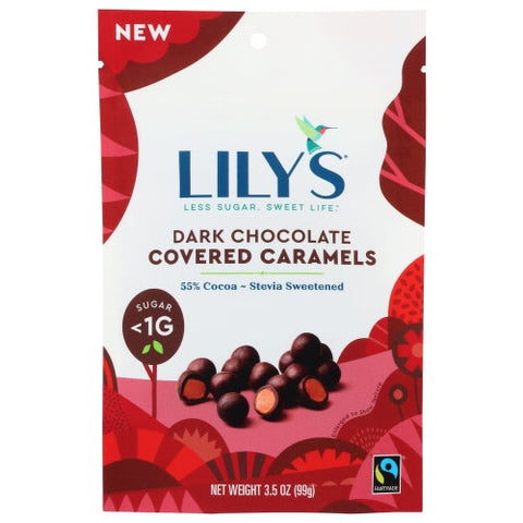 Lilys Sweets, Caramels Drk Choc, 3.5 Oz(Case Of 12) Lilys Sweets