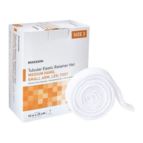 McKesson, Tubular Elastic Retainer Dressing White Medium Hand And Small Arm Leg Foot NonSterile Size 3, Box Of 1 McKesson