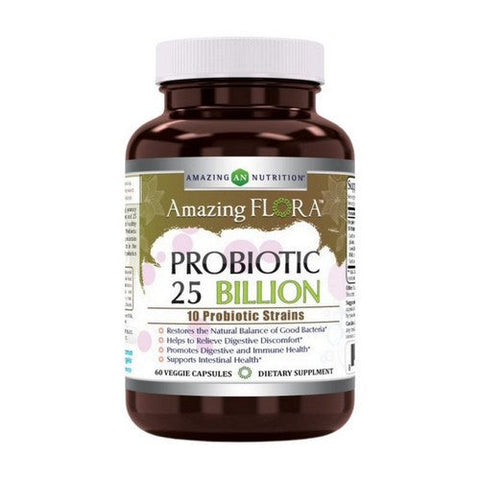 Amazing Nutrition, Amazing Flora Probiotic, 25 Billion & 10 Strains, 25 Billion & 10 Strains Amazing Nutrition