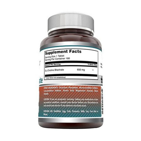 Amazing Nutrition, Amazing Formulas Choline Bitartrate, 650 Mg, 180 Tabs Amazing Nutrition