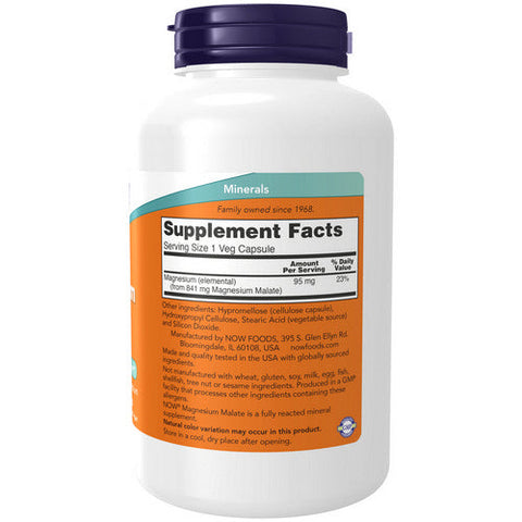 Now Foods, Magnesium Malate, 180 Veg Caps Now Foods