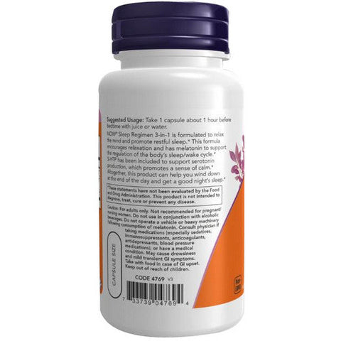 Now Foods, Sleep Regimen 3 In 1, 90 Veg Caps Now Foods