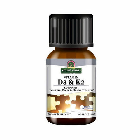 Nature's Answer, Vitamin D3 And K2 Drops, 0.5 Oz
