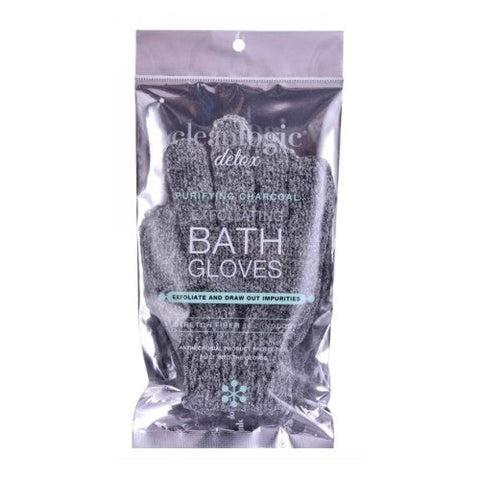 Cleanlogic, Detox Charcoal Exfoliating Bath Gloves, 1 Each Cleanlogic