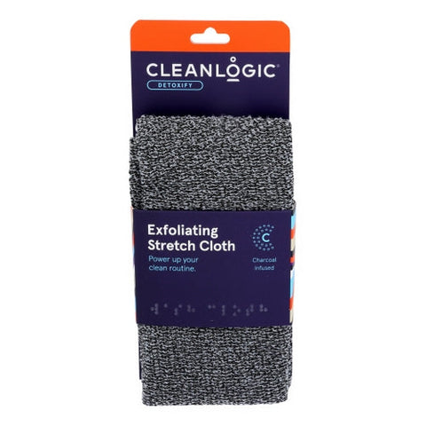 Cleanlogic, Detox Purifying Charcoal Strech Wash Cloth, 1 Each Cleanlogic