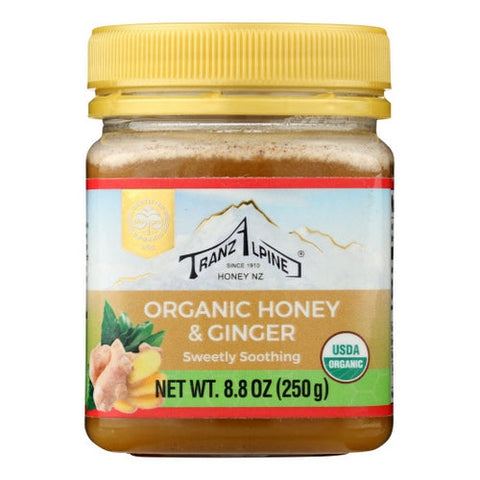 Tranzalpine, Organic Honey with Ginger, 8.8 Oz Tranzalpine