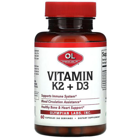 Olympian Labs, Vitamin K2 Plus D3, 60 Caps Olympian Labs