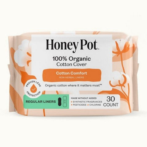The Honey Pot, Organic Top Sheet Everyday Non Herbal Pantiliners, 30 Count