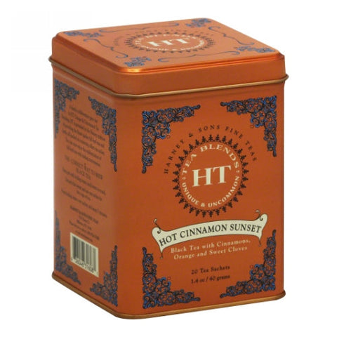 Harney & Sons, Hot Cinnamon Sunset Black Tea with Orange & Clove, 20 Bags (Case of 4) Harney & Sons