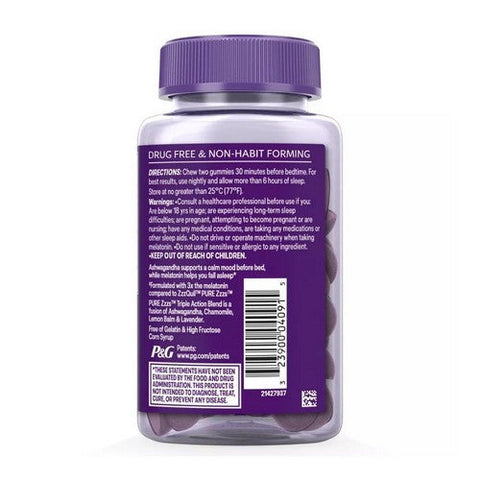 Vicks, Zzzquil Pure Zzzs Triple Action Gummies Blackberry Vanilla, 42 Count Vicks