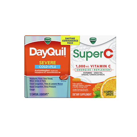 Vicks, Dayquil Daytime Severe Cold & Flu Super C And Vitamin C, 1000 Mg, 26 Caplets Vicks