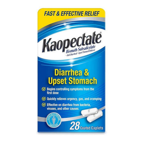 Kaopectate, Bismuth Subsalicylate Diarrhea & Upset Stomach Reliever Coated Caplets, 28 Count Kaopectate