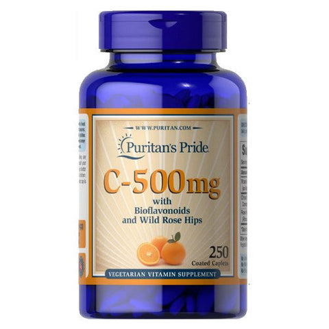 Puritan's Pride, Vitamin C with Bioflavonoids & Rose Hips, 500 mg, 250 Caplets Puritan's Pride