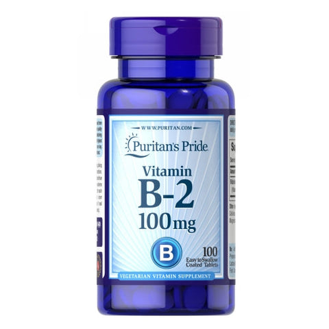Puritan's Pride, Vitamin B-2 (Riboflavin), 100 mg, 100 Tablets Puritan's Pride
