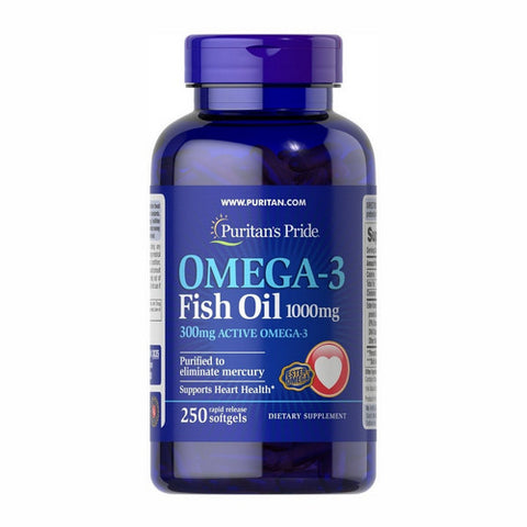 Omega-3 Fish Oil 250 Softgels by Puritan's Pride