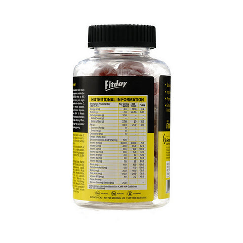 Fitday, Fitday Multivitamin Gummies, Mixed Fruit Flavour 30 Chewable Gummies Fitday