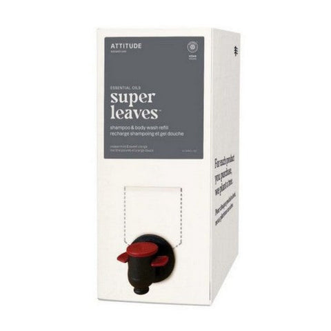 Attitude, 2 In 1 Mens Super Leaves Peppermint And Sweet Orange Shampoo And Bodywash Refill, 2 Litre Attitude