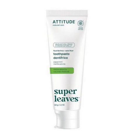 Attitude, Toothpaste Fluoride Free Fresh Breath Peppermint, 120 Grams Attitude