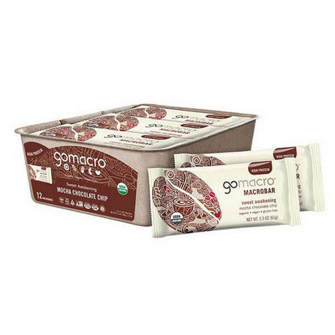Gomacro, MacroBar Mocha Chocolate Chip, 12 Count