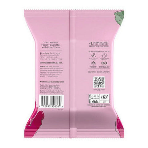Burts Bees, Micellar Makeup Removing Towelettes, 30 Count