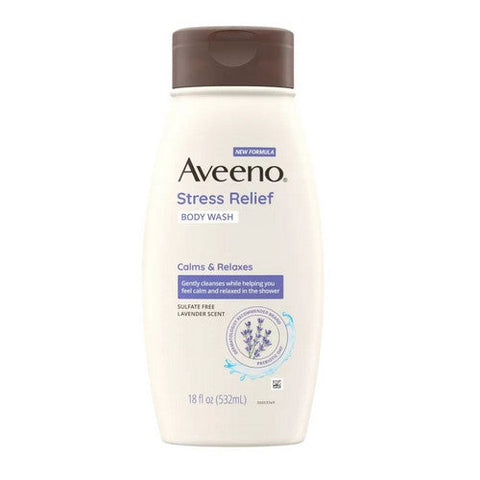 Aveeno, Stress Relief Body Wash Lavender, 18 Oz