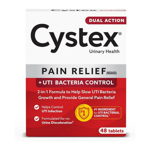 Cystex, Urinary Health Pain Relief + Uti Bacteria Control, 48 Tablets