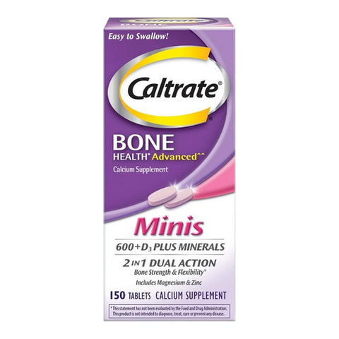 Caltrate, Bone Health Advanced Calcium Supplement Minis, 150 Tablets