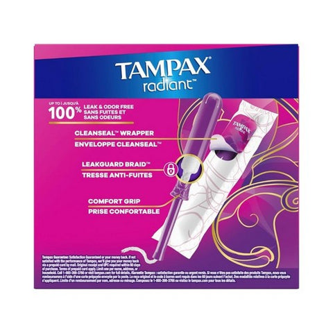 Tampax, Pocket Radiant Compact Tampons Duopack Unscented, 28 Each Tampax