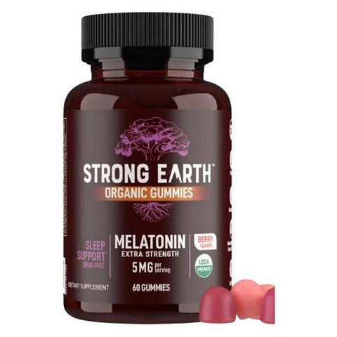 Yum-V's, Strong Earth Organic Gummies Melatonin, 5 Mg, 60 Gummies Yum-V's