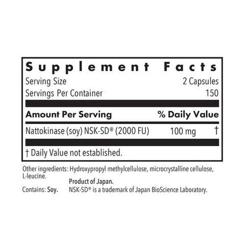 Nutricology/ Allergy Research Group, Nattokinase NSK-SD 1000 Fibrinolytic Units, 50 Mg, 90 Veg Caps Nutricology/ Allergy Research Group