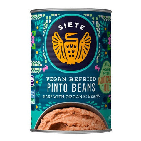 Siete, Organic Beans Vegan Refried Pinto Beans, 16 Oz (Case Of 12) Siete