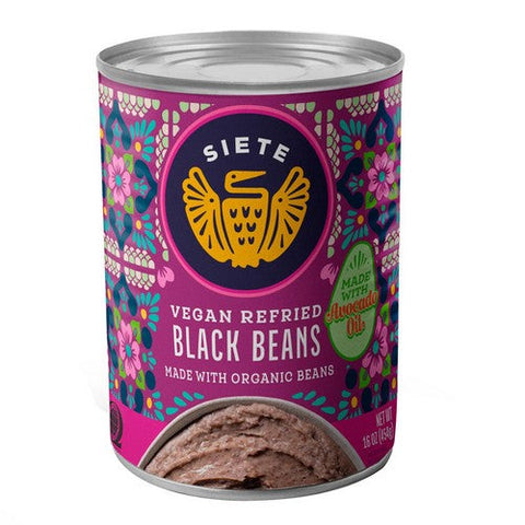 Siete, Vegan Refried Black Beans, 16 Oz (Case Of 12) Siete