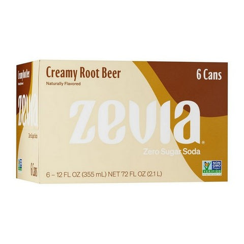 Zevia, Creamy Root Beer Zero Calorie Soda, 72 Oz (Case Of 4) Zevia