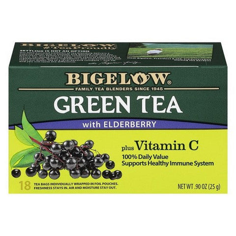 Bigelow, Green Tea With Elderberry plus Vitamin C Tea, 0.9 Oz(Case Of 6) Bigelow