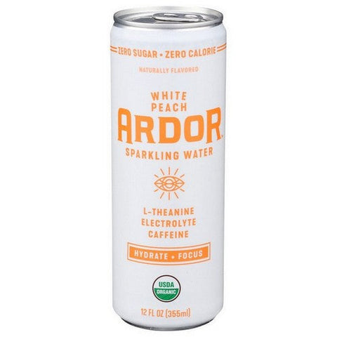Ardor Organic, White Peach Sparkling Water, 12 Oz(Case Of 12) Ardor Organic