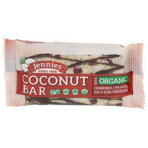 Jennies, Organic Goji Moji Raw Coconut Bar, 1.5 Oz(Case Of 12) Jennies