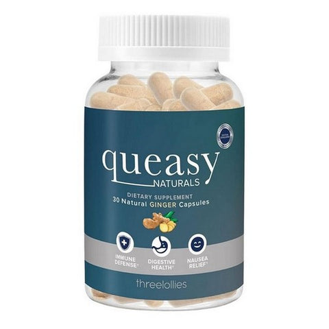 Queasy Naturals Ginger 30 Capsules by Three Lollies
