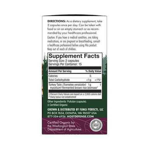 Host Defense, Turkey Tail Capsules, 30 Count Host Defense
