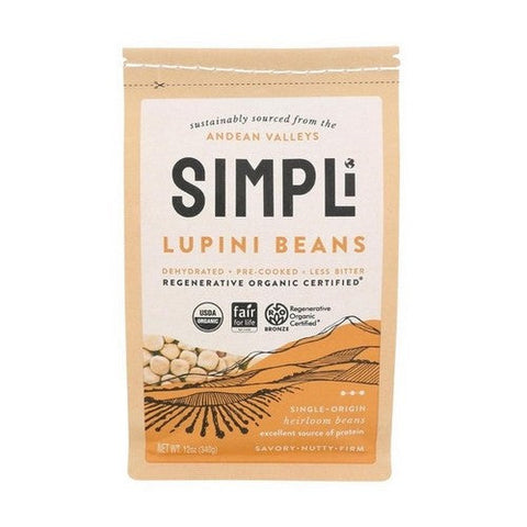 Simpli, Regenerative Lupini Beans, 12 Oz (Case Of 8) Simpli