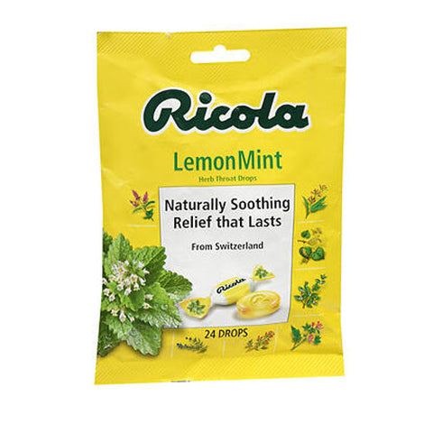 Ricola, Throat Drops Lemon Mint, Lemon-Mint, 24 drops Ricola