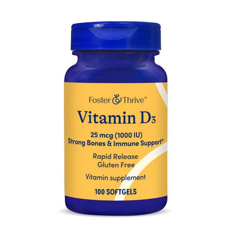 Foster And Thrive, Vitamin D3, 25 Mcg, 100 Softgels Foster And Thrive