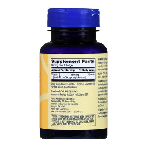 Foster And Thrive, Vitamin E, 180 Mg, 100 Softgels Foster And Thrive