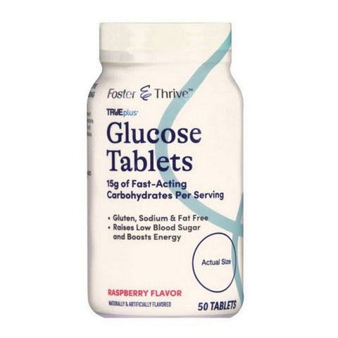 Foster And Thrive, Trueplus Glucose Raspberry, 50 Tablets